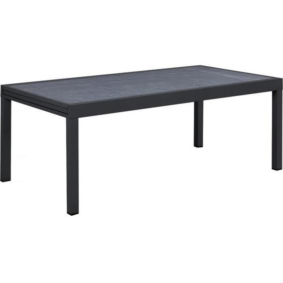 Table jardin en aluminium extensible Lagos - 200/320 x 105 x 76 cm - Noir
