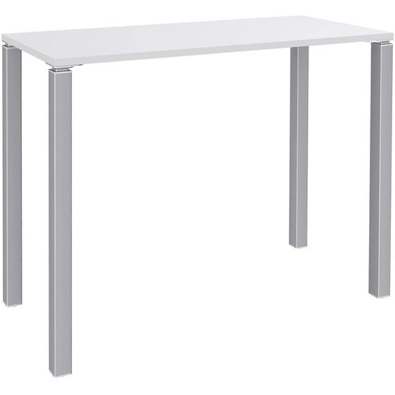 Table Lounge L.140 x P.60 x H.105 cm - Plateau Blanc - Pieds Aluminium