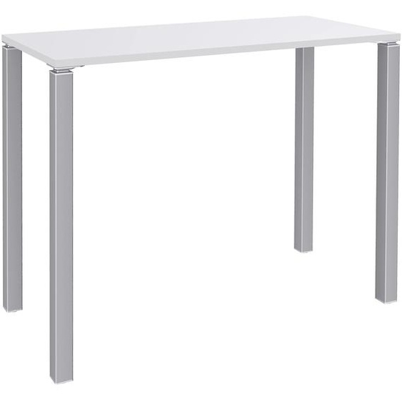 Table Lounge L.140 x P.60 x H.105 cm - Plateau Blanc - Pieds Aluminium