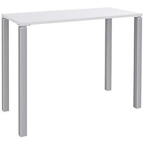 Table Lounge L.140 x P.60 x H.105 cm - Plateau Blanc - Pieds Aluminium