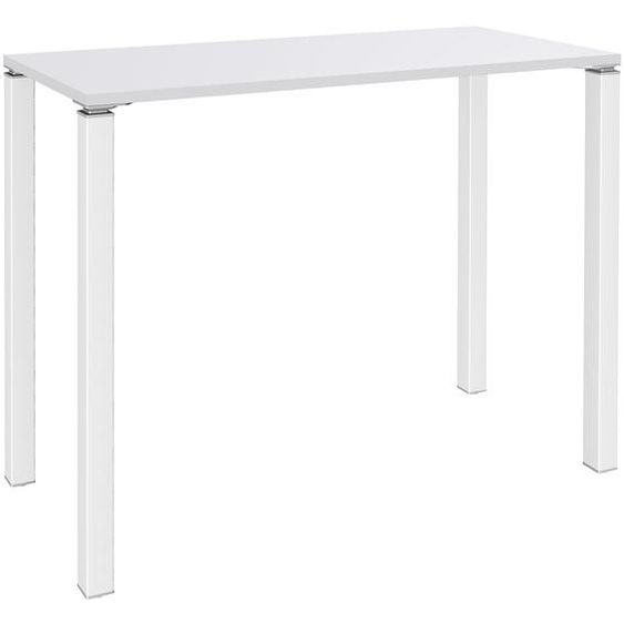 Table Lounge L.140 x P.60 x H.105 cm - Plateau Blanc - Pieds Blanc