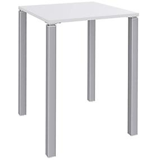 Table Lounge L.80 x P.80 x.H.105 cm - Plateau Blanc - Pieds Aluminium