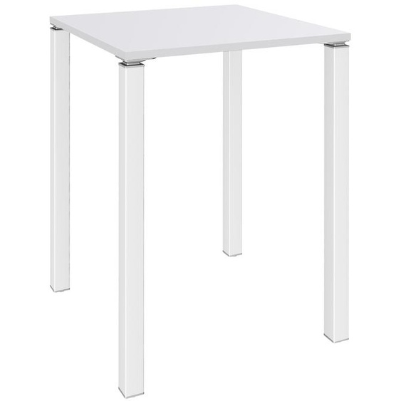Table Lounge L.80 x P.80 x.H.105 cm - Plateau Blanc - Pieds Blanc