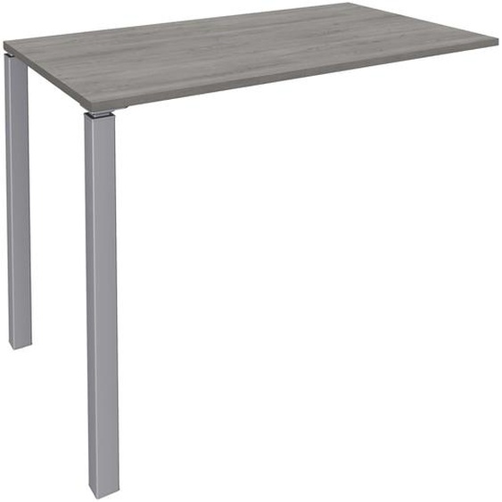 Table Lounge Module suivant L.140 x P.60 x H.105 cm - Plateau Chêne Gris - Pieds Aluminium