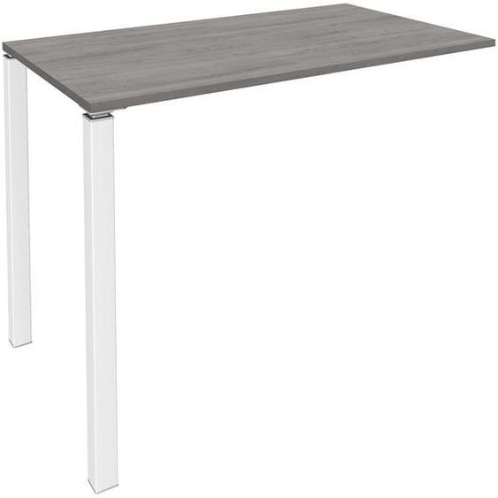 Table Lounge Module suivant L.140 x P.60 x H.105 cm - Plateau Chêne Gris - Pieds Blanc