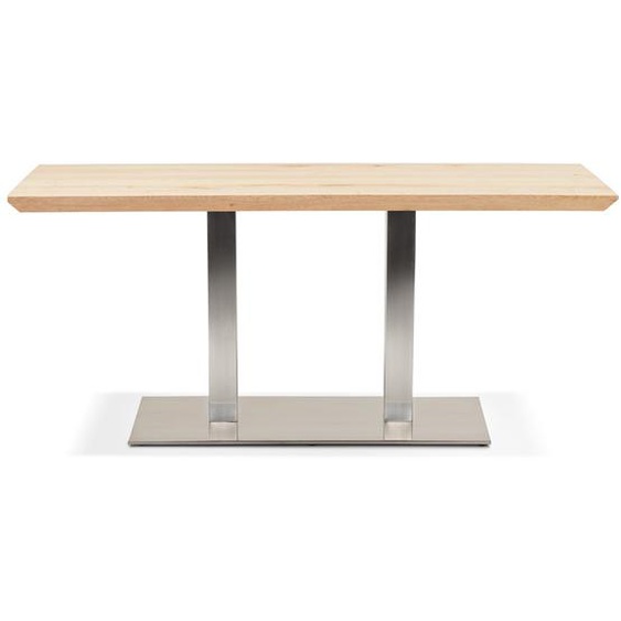 Table MALIBU en bois massif avec pied en acier brossé - 160x80 cm