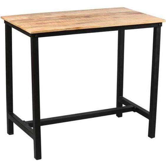 Table mange-debout Acier noir/Bois massif - CHALERSTON - L 120 x l 70 x H 105