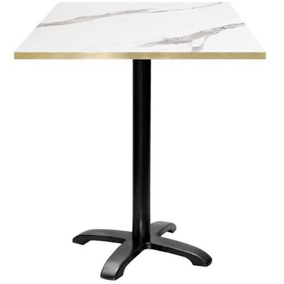 Table mange-debout - Bazila - Marbre blanc - 70 x 70 cm - 2/3 places - Style scandinave moderne