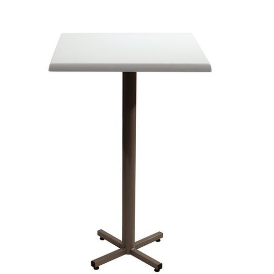 Table mange-debout Coffee carrée L.70 x P.70 x H.115 cm - Plateau Blanc – Pied central Aluminium