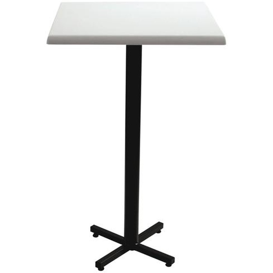 Table mange-debout Coffee carrée L.70 x P.70 x H.115 cm - Plateau Blanc – Pied central Noir