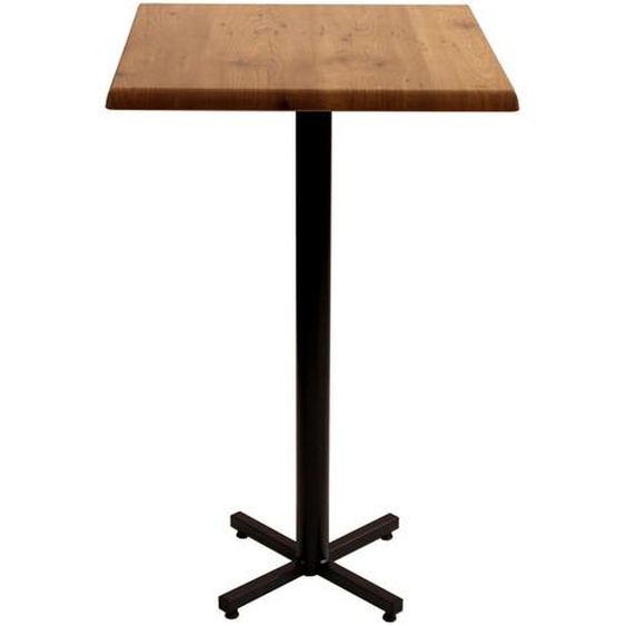 Table mange-debout Coffee carrée L.70 x P.70 x H.115 cm - Plateau Colorado – Pied central Noir