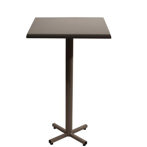 Table mange-debout Coffee carrée L.70 x P.70 x H.115 cm - Plateau Gris – Pied central Aluminium
