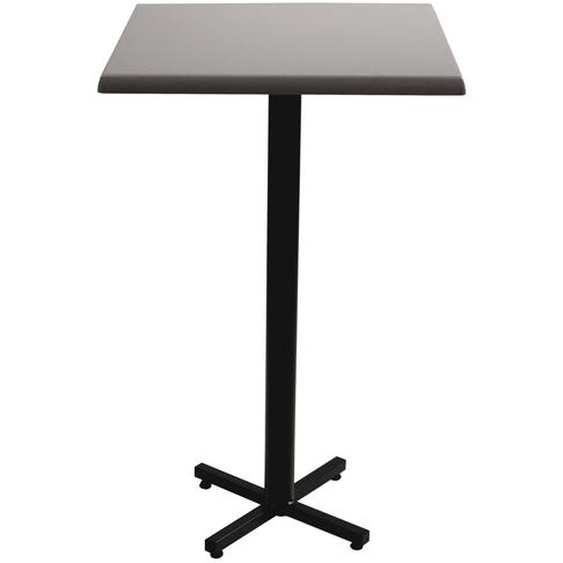 Table mange-debout Coffee carrée L.70 x P.70 x H.115 cm - Plateau Gris – Pied central Noir