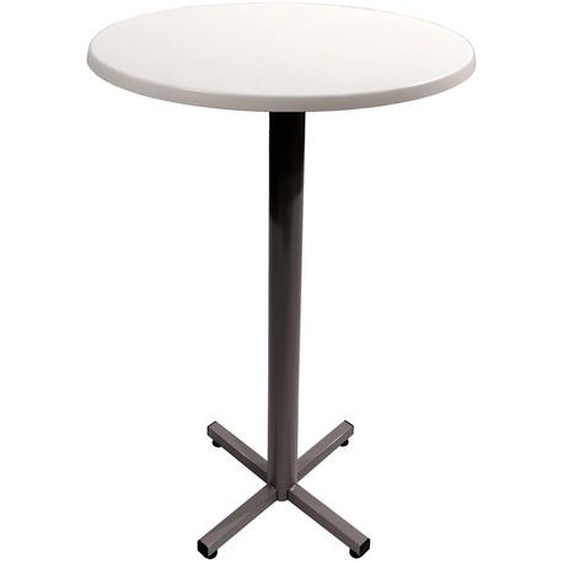 Table mange-debout Coffee ronde Ø.70 x H.115 cm - Plateau Blanc – Pied central Aluminium