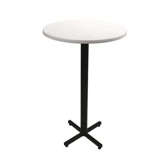 Table mange-debout Coffee ronde Ø.70 x H.115 cm - Plateau Blanc – Pied central Noir