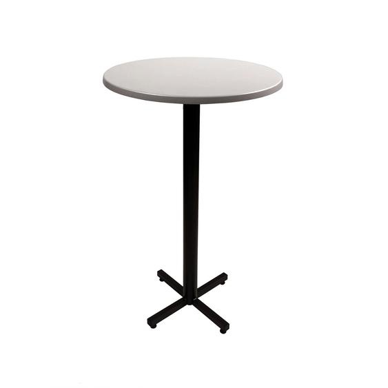 Table mange-debout Coffee ronde Ø.70 x H.115 cm - Plateau Gris – Pied central Noir