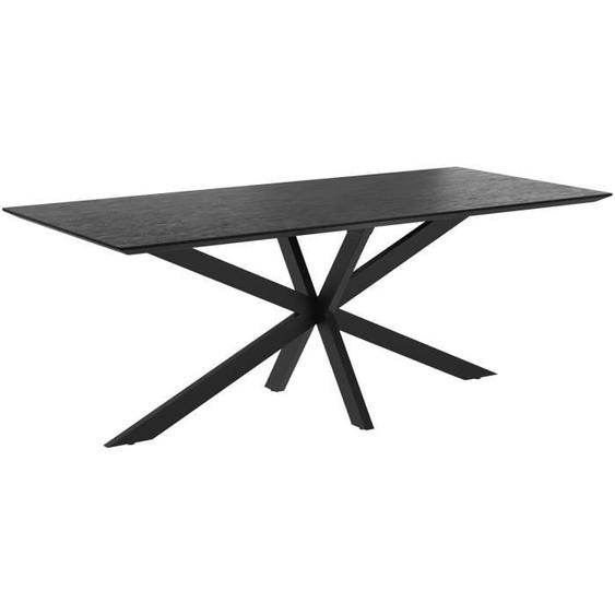 Table rectangulaire 8 personnes en bois de teck recyclé noir 220 cm -  Rendez-Vous Déco