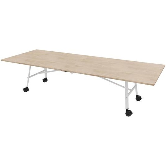 Table mobile plateau rabattable Serenity 320 x 120 cm Orme – Pied Blanc