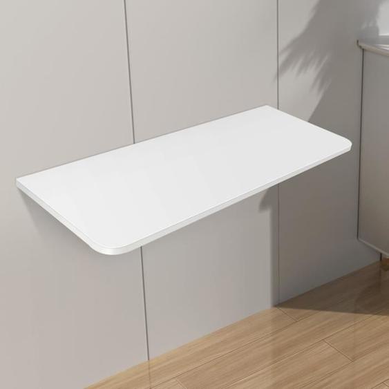 Table murale blanche AMIVIALE - Table Rabattable - Chambre - 30 cm x 60 cm