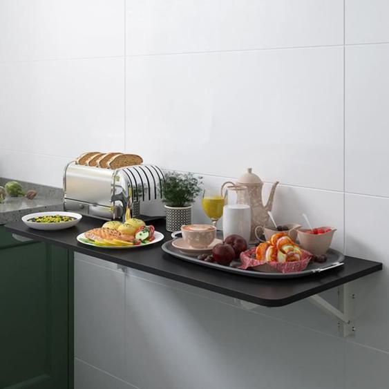 Table murale noire - B.LIVEM - Pliante - 60x30x1.6cm