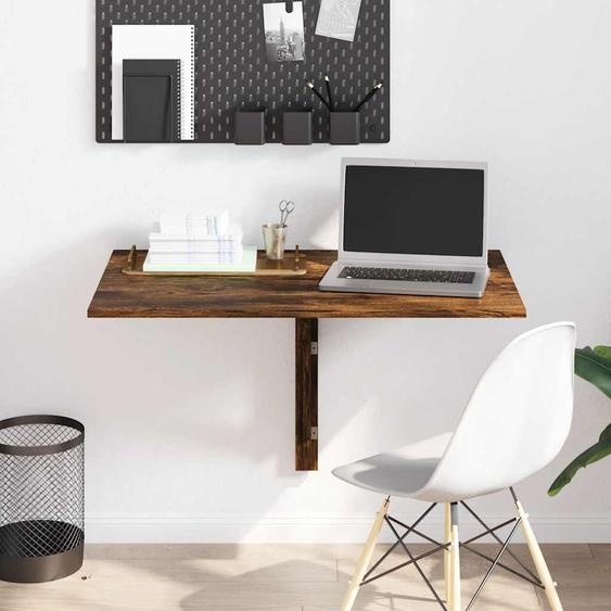 Table murale pliable Chêne fumé 100x60x56 cm Bois dingénierie