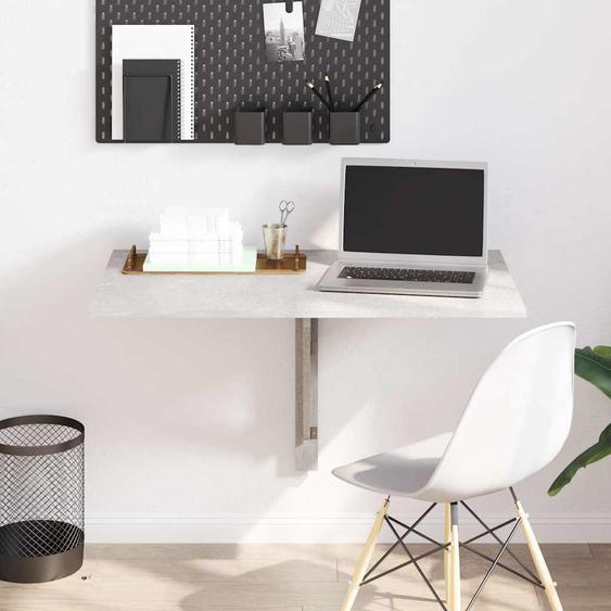 Table murale pliable Gris béton 100x60x56 cm Bois dingénierie