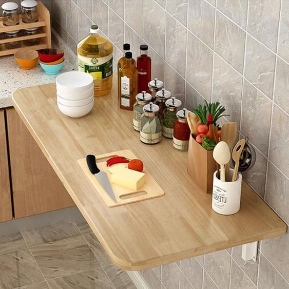 Table murale rabattable en bois aggloméré OHMG® - Cuisine - Enfant - L60×P30cm - Marron