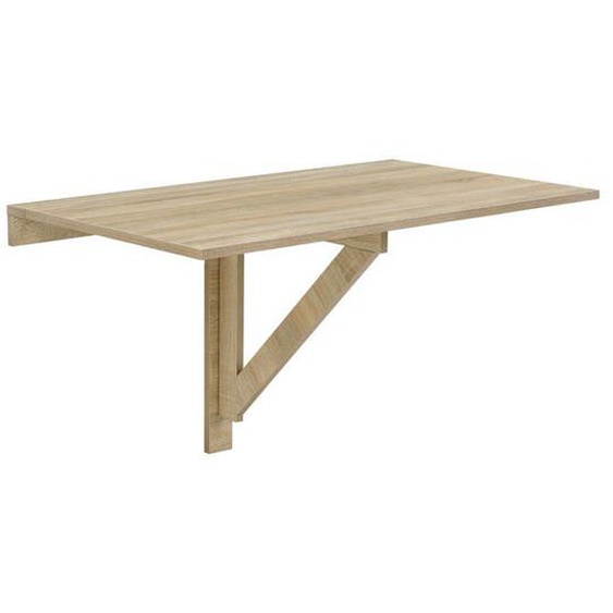 Table murale table rabattable table pliable effet hetre 100 x 60 x 58cm melamine
