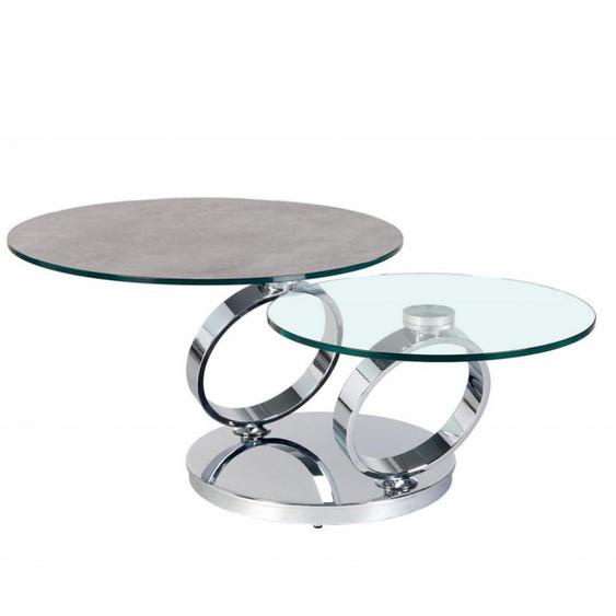 Table OLYMPE  à plateaux pivotants en verre et céramique CIMENT