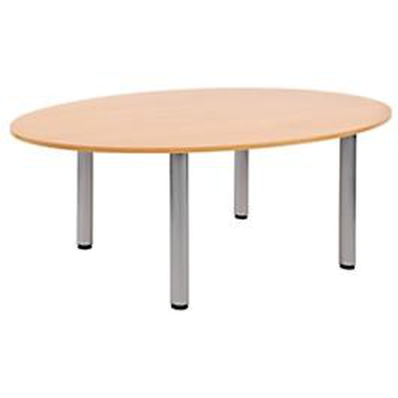Table ovale de réunion Consul L.200 x P.120 cm - Hêtre pieds Aluminium