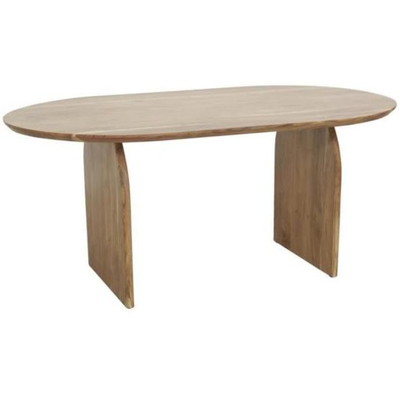 Table ovale en bois dacacia - AUBRY GASPARD - 200 x 100 cm - 8 places - Montage facile - Salle à manger