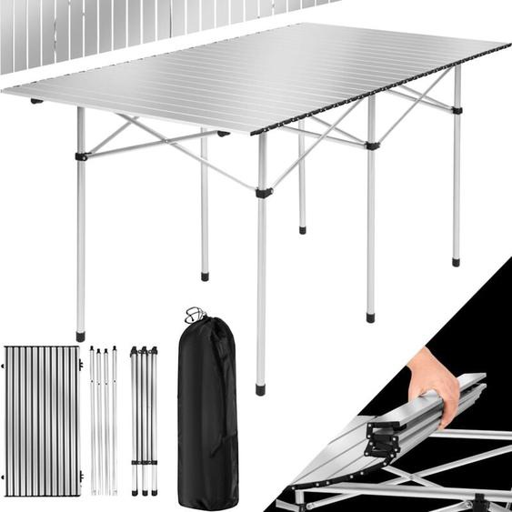Tectake - Table pliante 140 x 70 x 70 cm - gris