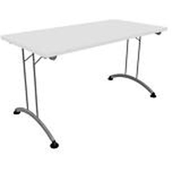 Table pliante 160 cm x 80 cm - Plateau Blanc - Pieds métal Aluminium