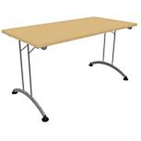 Table pliante 160 cm x 80 cm - Plateau Chêne Nebraska - Pieds métal Aluminium