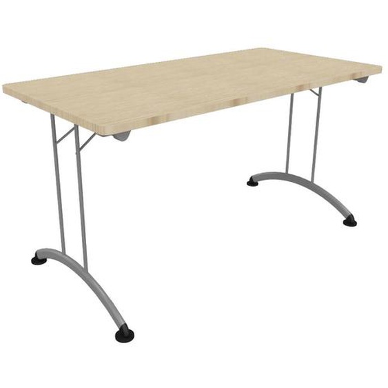 Table pliante 160 cm x 80 cm - Plateau Chêne - Pieds métal Aluminium