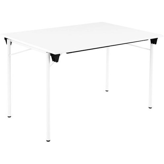 Table pliante Budget multiples usages rectangle L. 120 x P. 80 cm - Plateau Blanc - pieds Blanc