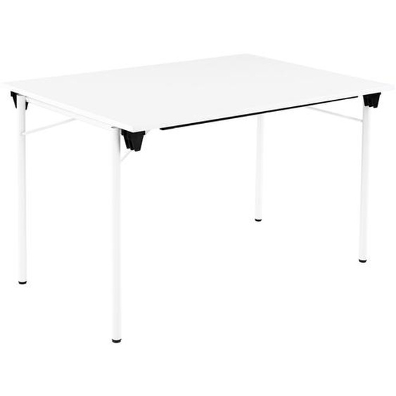 Table pliante Budget multiples usages rectangle L. 120 x P. 80 cm - Plateau Blanc - pieds Blanc