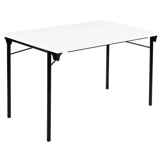 Table pliante Budget multiples usages rectangle L. 120 x P. 80 cm - Plateau Blanc - pieds Noir