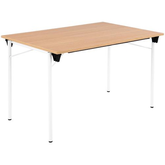 Table pliante Budget multiples usages rectangle L. 120 x P. 80 cm - Plateau Chêne - pieds Blanc