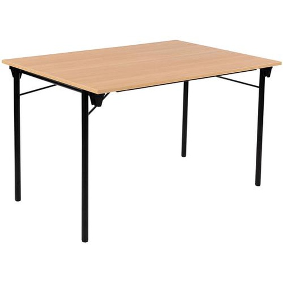 Table pliante Budget multiples usages rectangle L. 120 x P. 80 cm - Plateau Chêne - pieds Noir