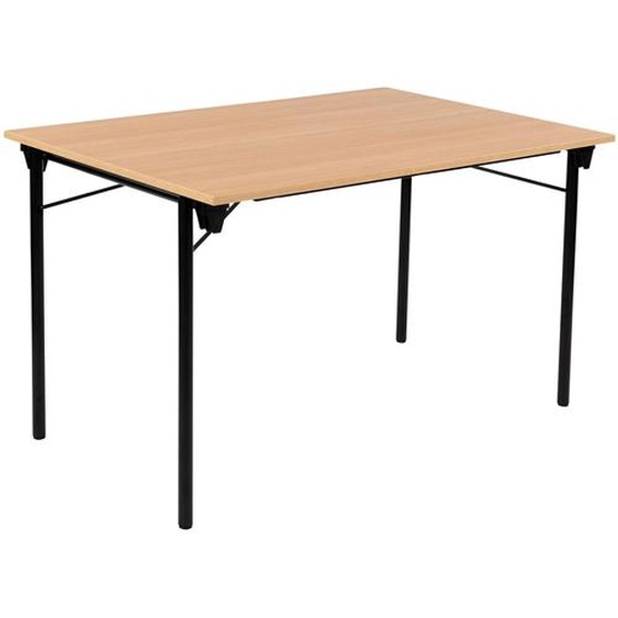 Table pliante Budget multiples usages rectangle L. 120 x P. 80 cm - Plateau Chêne - pieds Noir