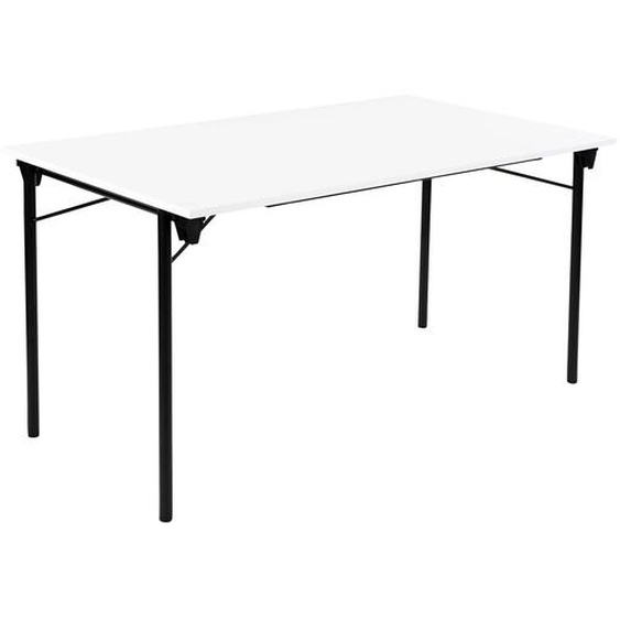 Table pliante Budget multiples usages rectangle L. 140 x P. 80 cm - Plateau Blanc - pieds Noir