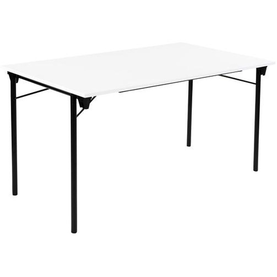Table pliante Budget multiples usages rectangle L. 140 x P. 80 cm - Plateau Blanc - pieds Noir