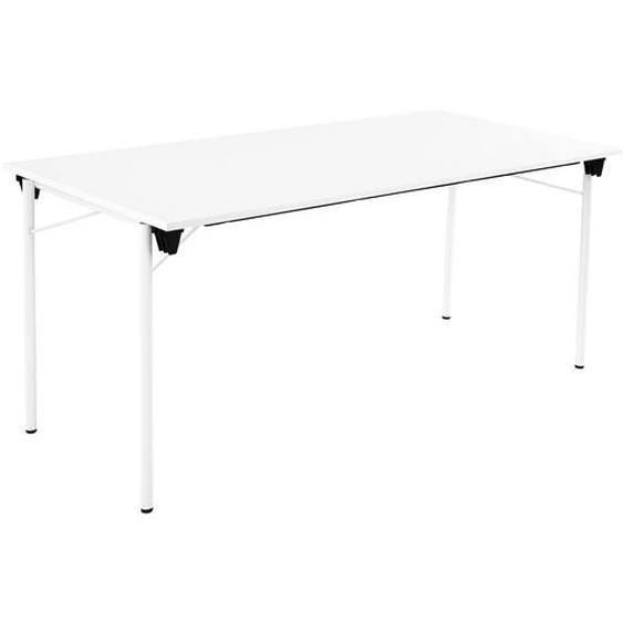 Table pliante Budget multiples usages rectangle L. 160 x P. 80 cm - Plateau Blanc - pieds Blanc