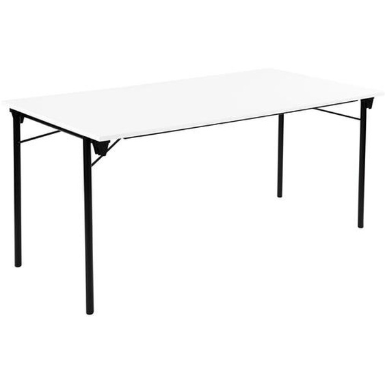 Table pliante Budget multiples usages rectangle L. 160 x P. 80 cm - Plateau Blanc - pieds Noir