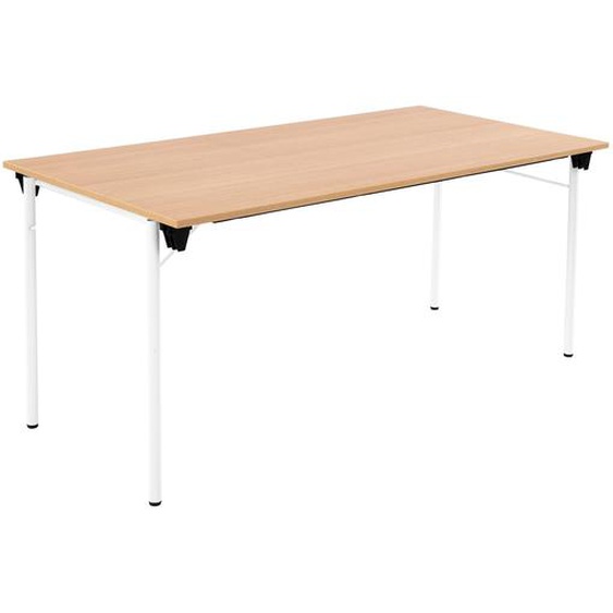 Table pliante Budget multiples usages rectangle L. 160 x P. 80 cm - Plateau Chêne - pieds Blanc