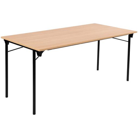 Table pliante Budget multiples usages rectangle L. 160 x P. 80 cm - Plateau Chêne - pieds Noir