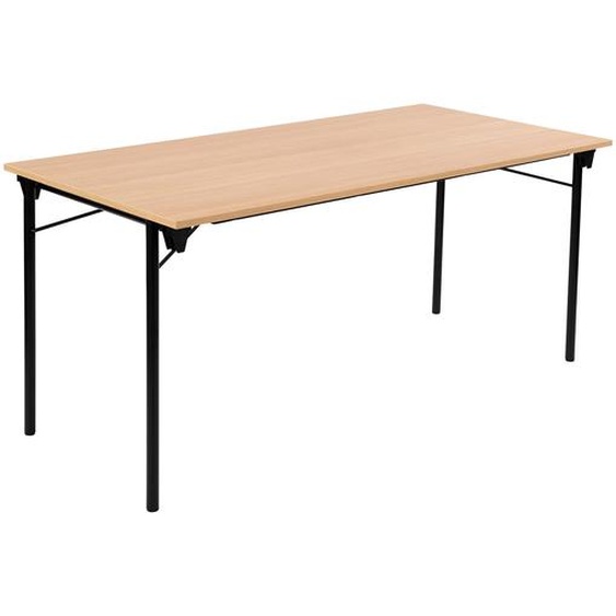 Table pliante Budget multiples usages rectangle L. 160 x P. 80 cm - Plateau Chêne - pieds Noir