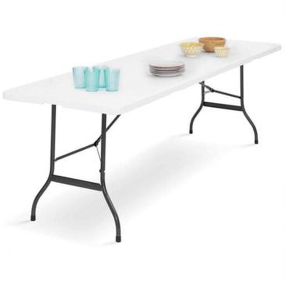 Idmarket - Table pliante dappoint portable 180 cm - Pour camping ou réception - Gris