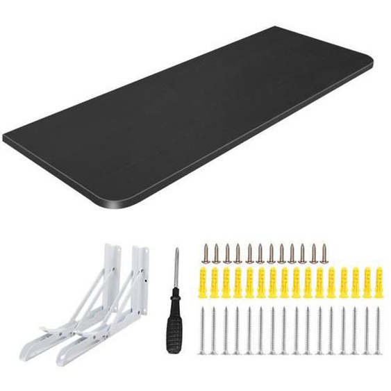 Table pliante extra large - JEOBEST - carrée noire - bureau mural - pliable